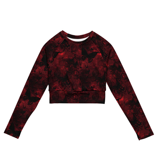 Bloodie Butterflies long-sleeve crop top