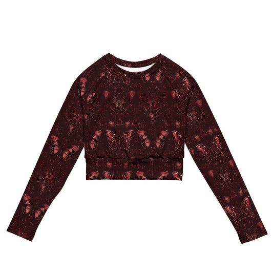 Lepidopterology long-sleeve crop top