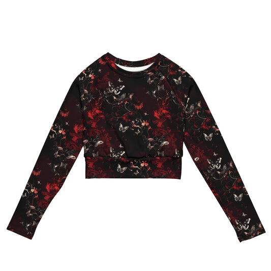 Butterflies Dream long-sleeve crop top