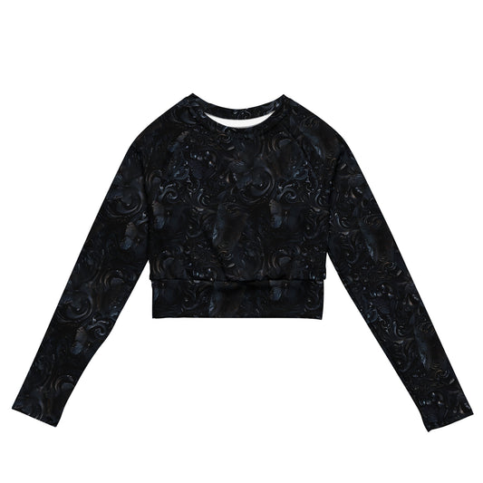 Blue Terror long-sleeve crop top