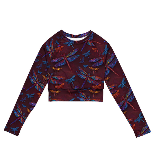 Magic Dragonflies long-sleeve crop top